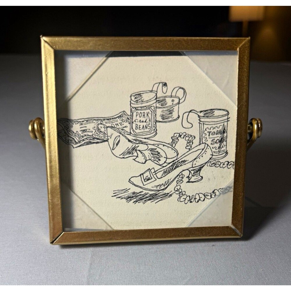 Gold Metal Square Photo Frame, Freestanding Tabletop, Holds 1 Photo,  6 in